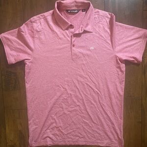 Travis Mathew men’s short sleeve polo shirt size large red golf performance
